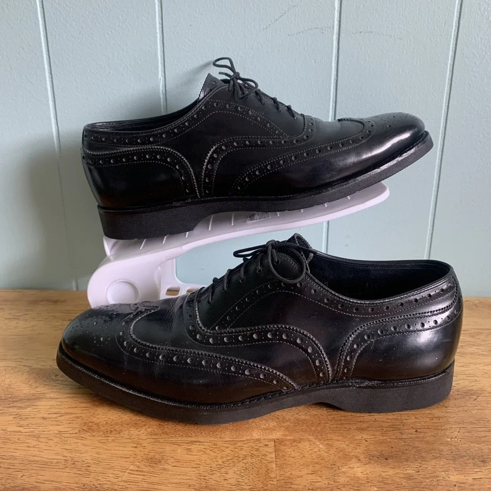 Johnston & Murphy Men's 8 C/R Black Leather Aristocraft Wingtip Oxfords USA
